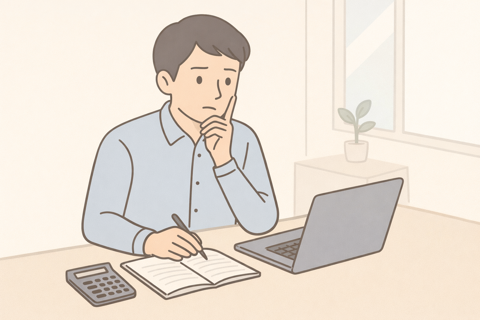 簿記3級 意味ない のか悩む社会人のイラスト