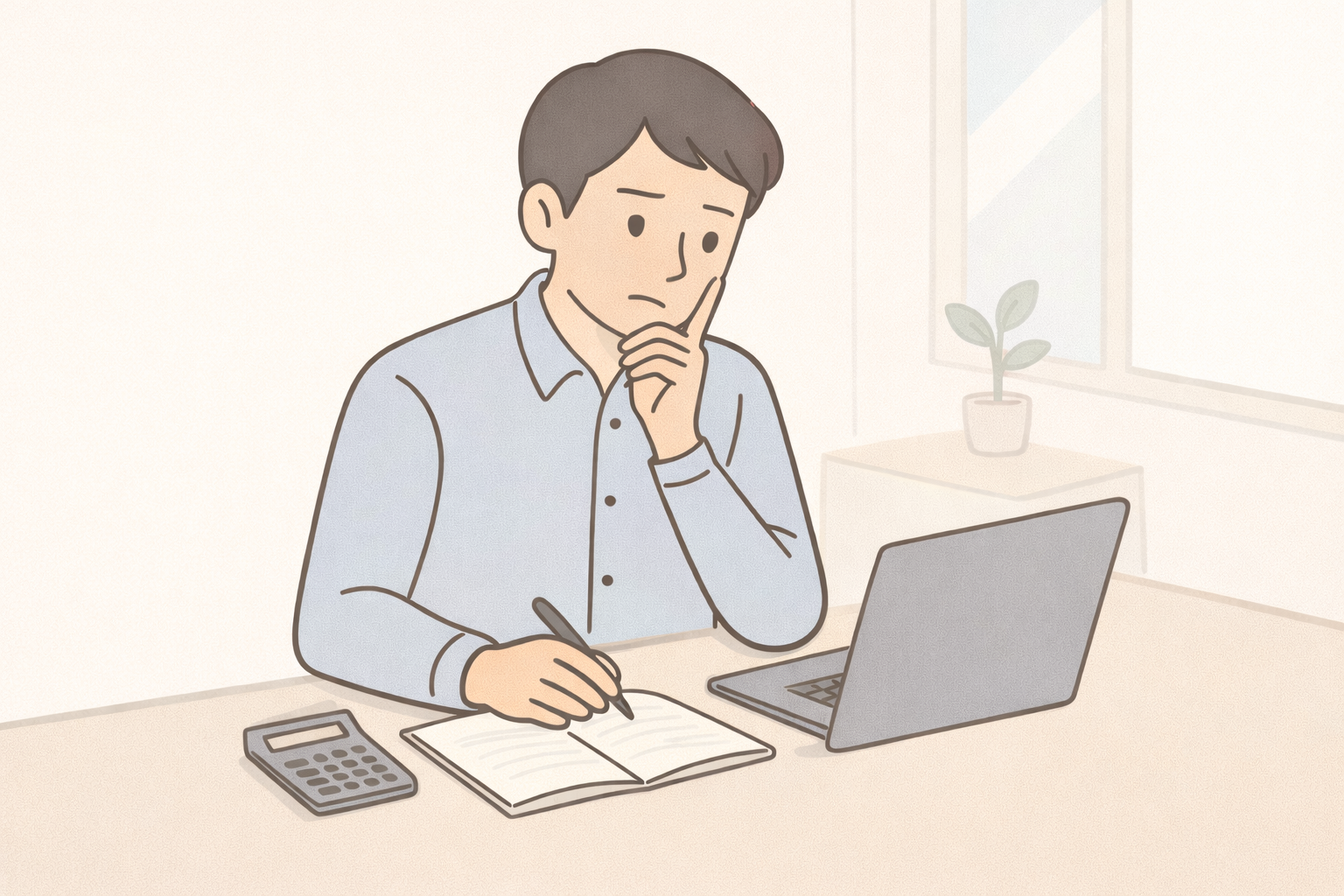  簿記3級 意味ない のか悩む社会人のイラスト