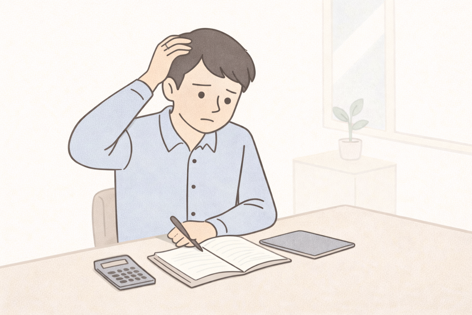  簿記3級 独学 通信講座 簿記3級を独学で勉強し詰まってしまった社会人のイメージ